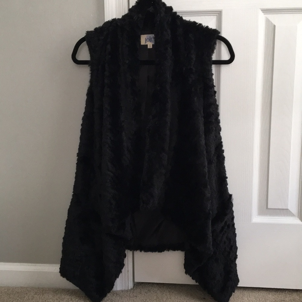 Black Faux Fur Vest
